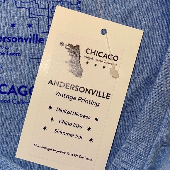 Fruit of the Loom Chicago‎ Andersonville T-Shirt Blue Size Large New - Picture 7 of 7